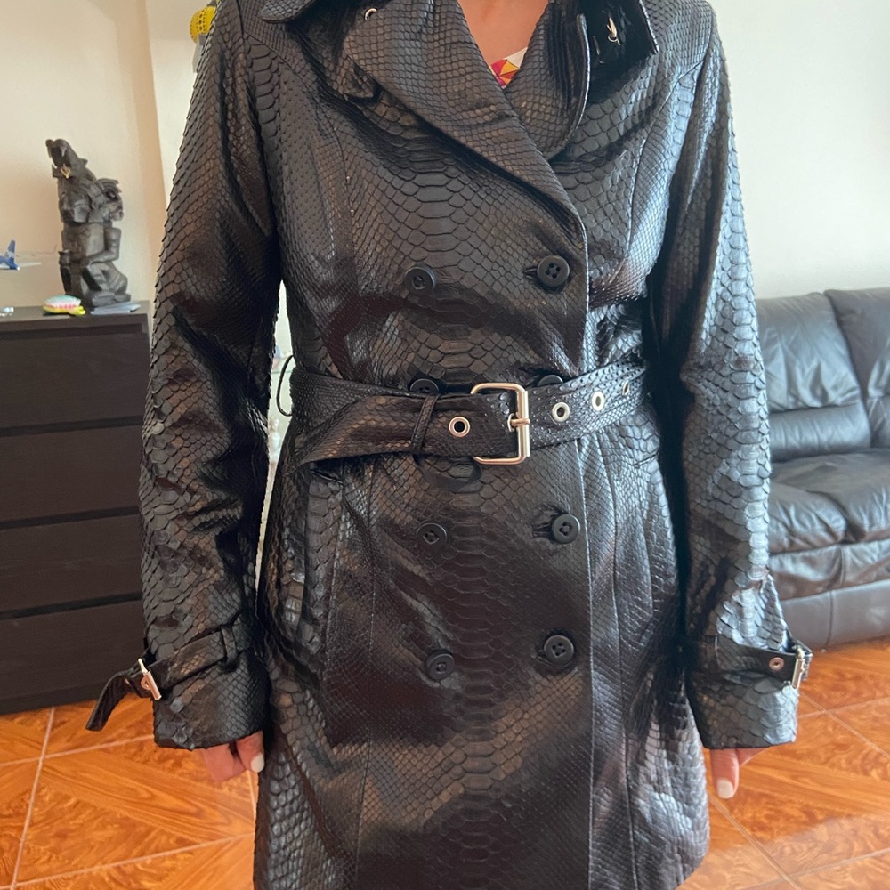 100% Python Leather Trench Women’s - Never Worn